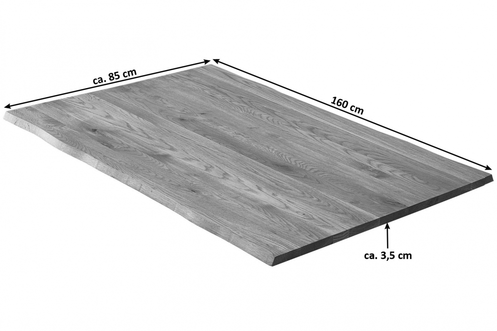 Tischplatte Baumkante Wildeiche 160 x 85 cm RICHARD itemprop=