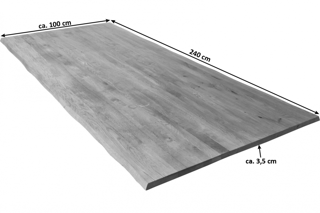 Tischplatte Baumkante Wildeiche 240 x 100 cm RICHARD itemprop=