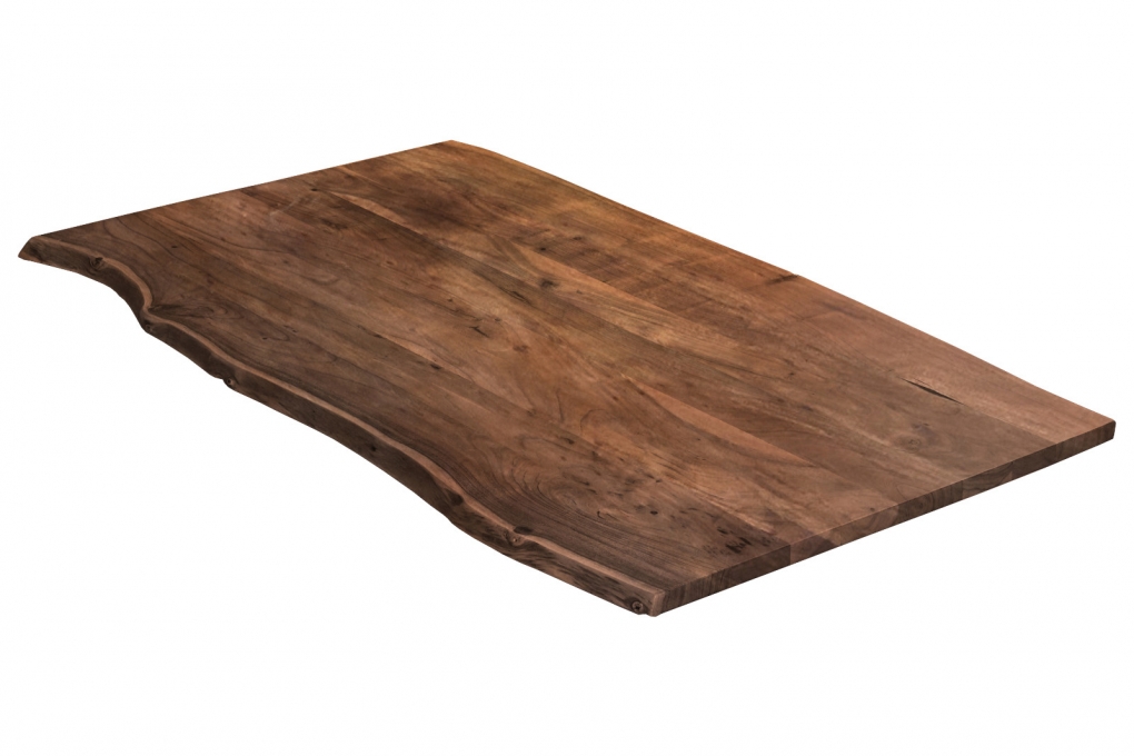Tischplatte Baumkante massiv Akazie nussbaum 120 x 80 MILO itemprop=