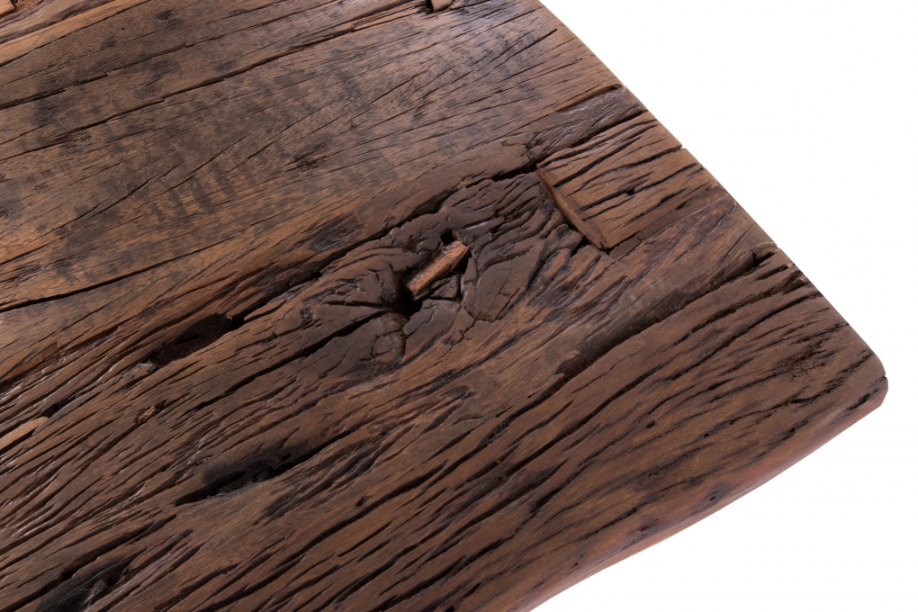 Baumkantentisch Rough Wood Platte 300 cm U-Gestell schwarz Ramon itemprop=