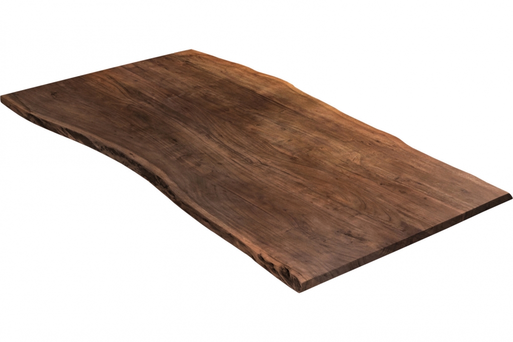 Tischplatte Baumkante massiv Akazie nussbaum 200 x 100 MILO itemprop=