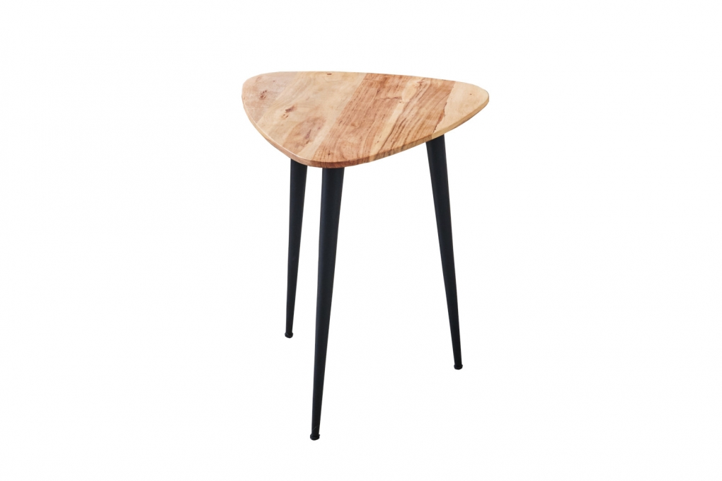 Beistelltisch Akazie 40x40 cm natur schwarz ELSA itemprop=