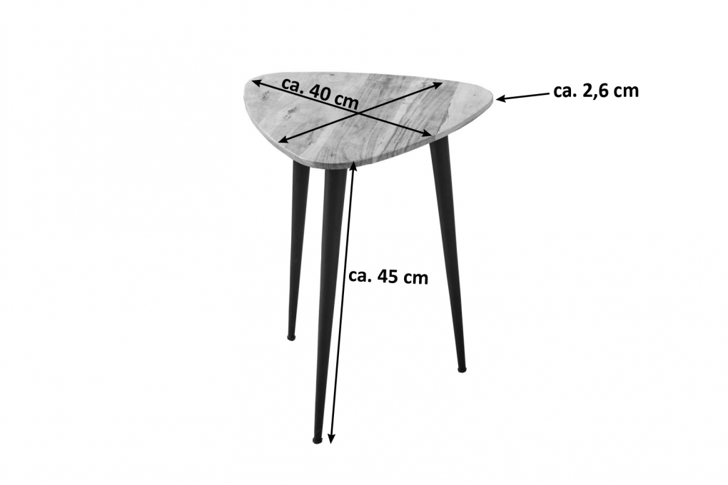 Beistelltisch Akazie 40x40 cm natur schwarz ELSA itemprop=