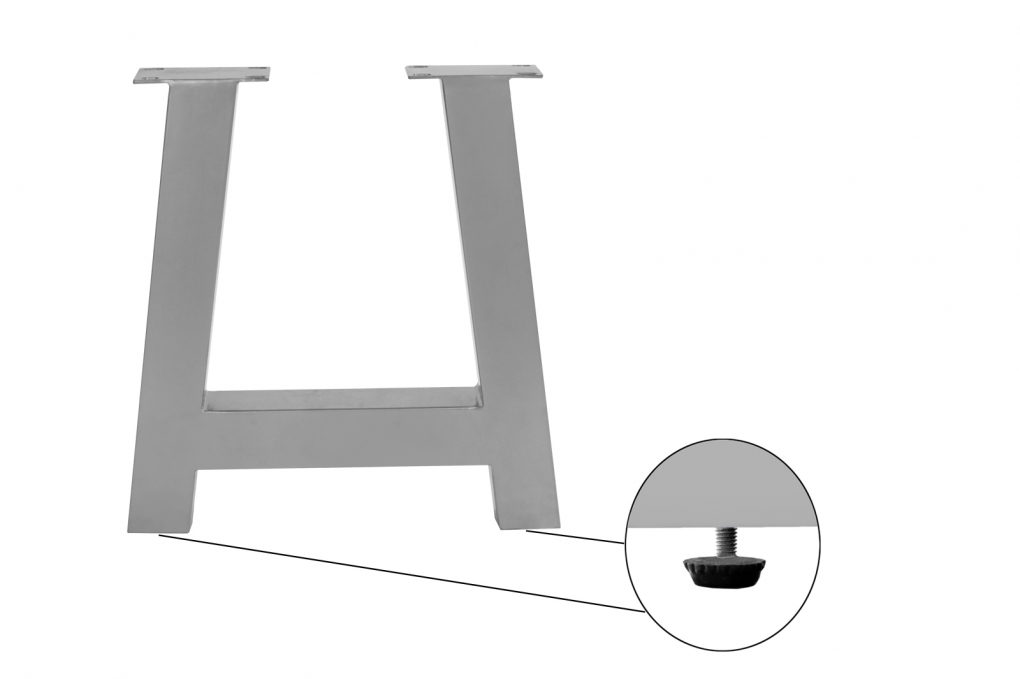 Tischgestell 2er Set Roheisen lackiert 70x10x74 cm silber A-Gestell itemprop=