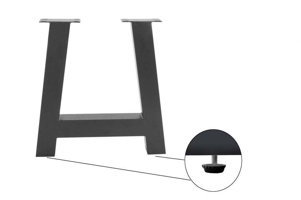 Tischgestell 2er Set Roheisen lackiert 70x10x74 cm schwarz A-Gestell itemprop=