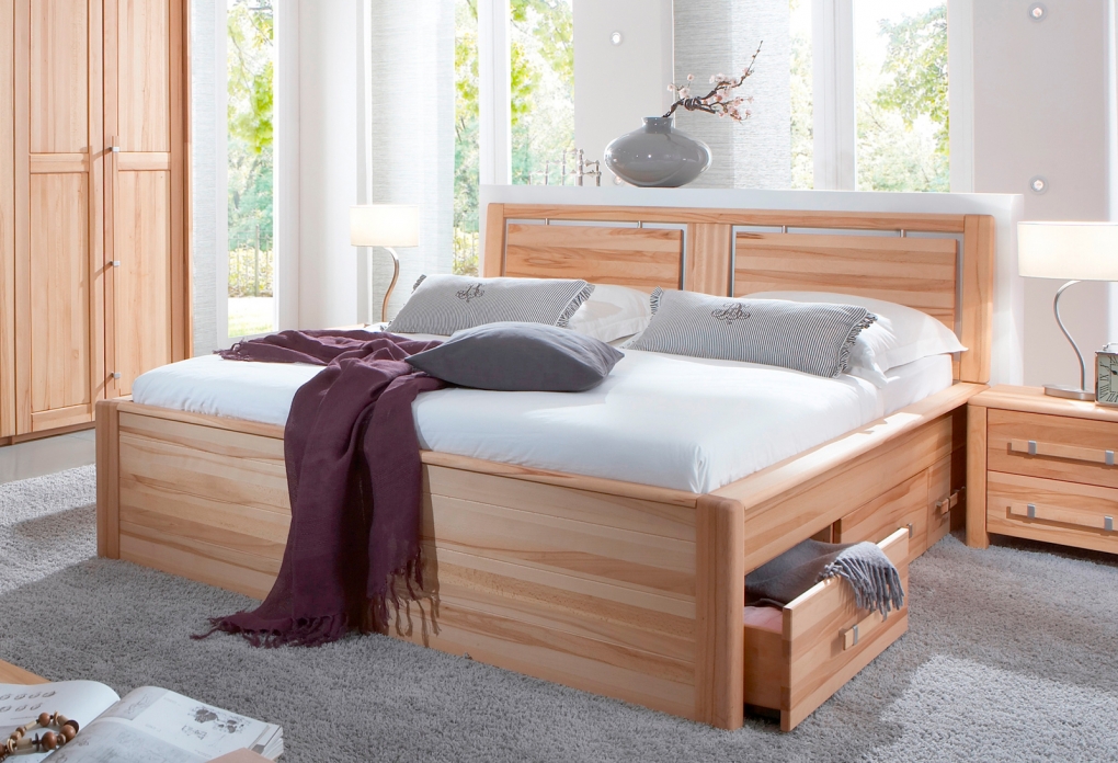Bettkasten Kernbuche für Holzbett ANNA itemprop=