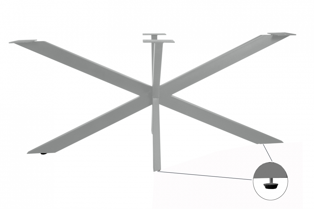 Esstisch Baumkante massiv Akazie nussbaum 280 x 100 cm Spider-Gestell silber Kalea itemprop=