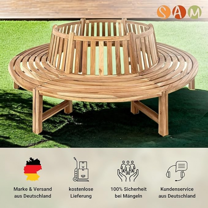 Rundbank 360° Gartenbank Teak massiv ø220 cm TIMO itemprop=