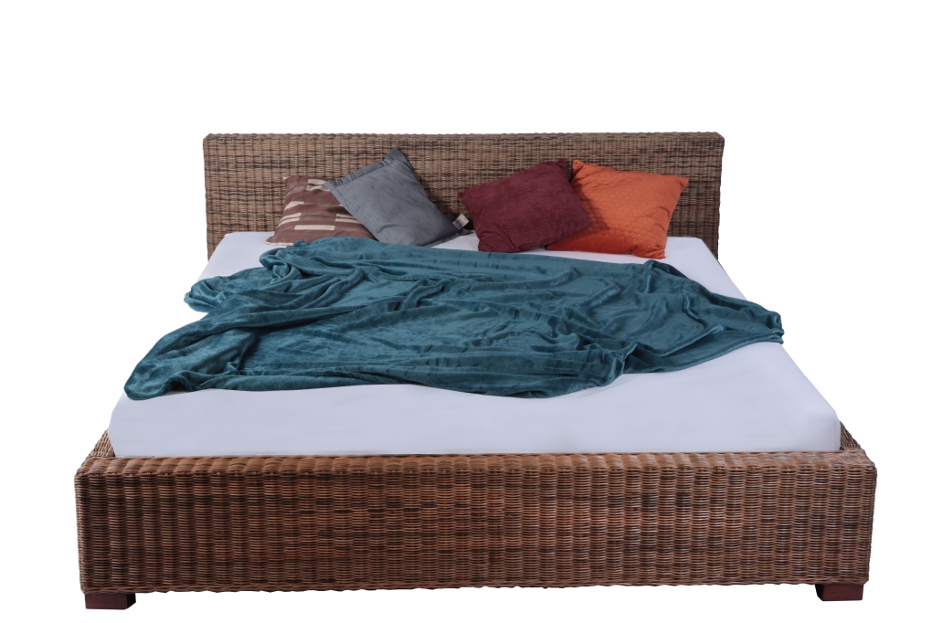 SAM® Rattanbett Doppelbett 140 x 200 cm Rattan Slash itemprop=