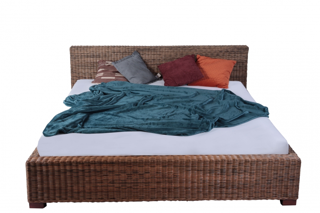 SAM® Rattanbett Doppelbett 200 x 200 cm Rattan Slash itemprop=