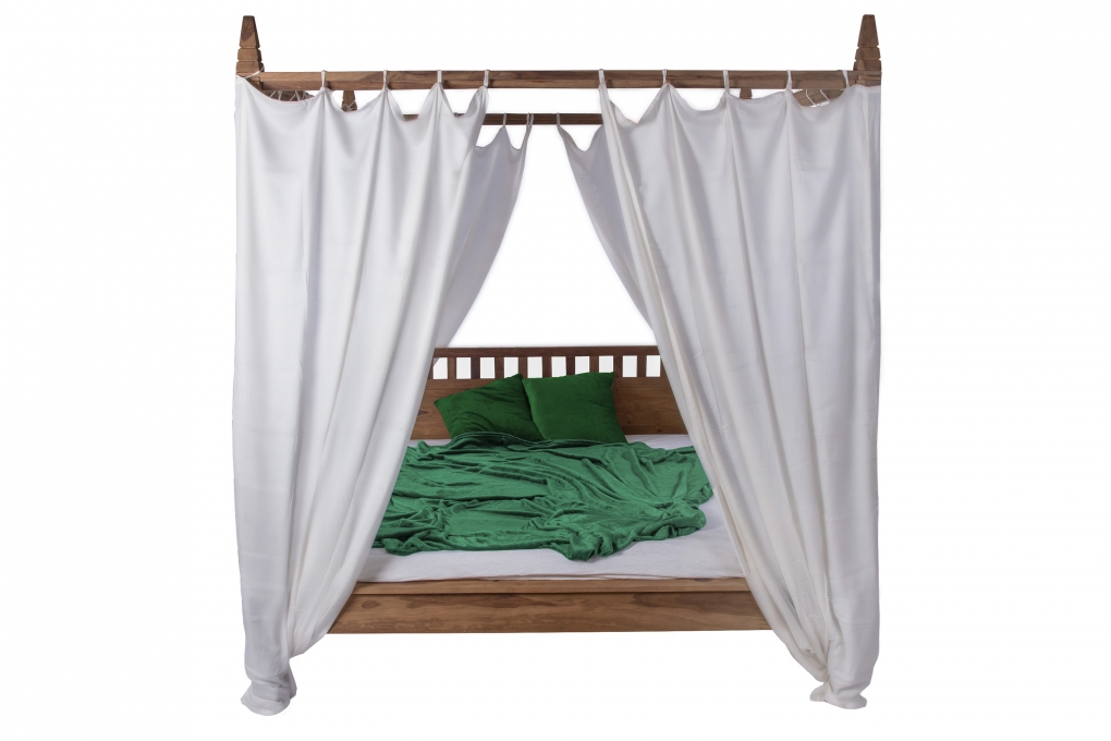 Himmelbett 140x200 cm Massivholzbett Akazie natur Zoe itemprop=