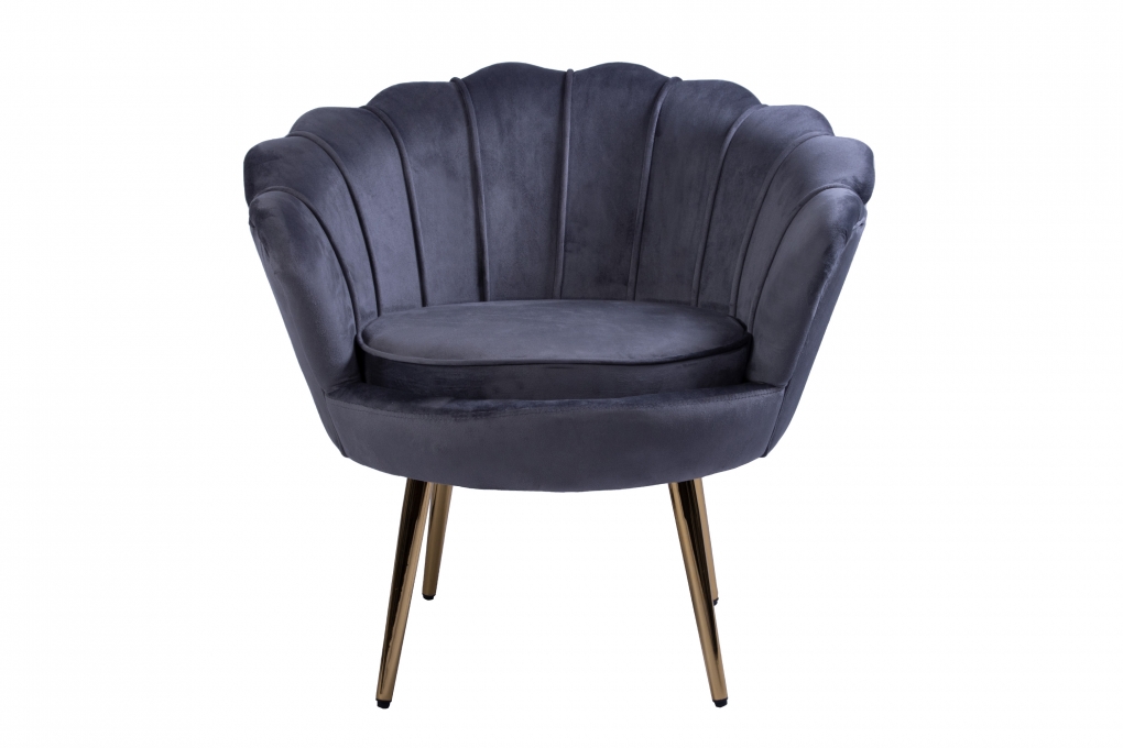  Armlehnsessel Polstersessel Samt Anthrazit Retro-Look BIG CHAIR itemprop=