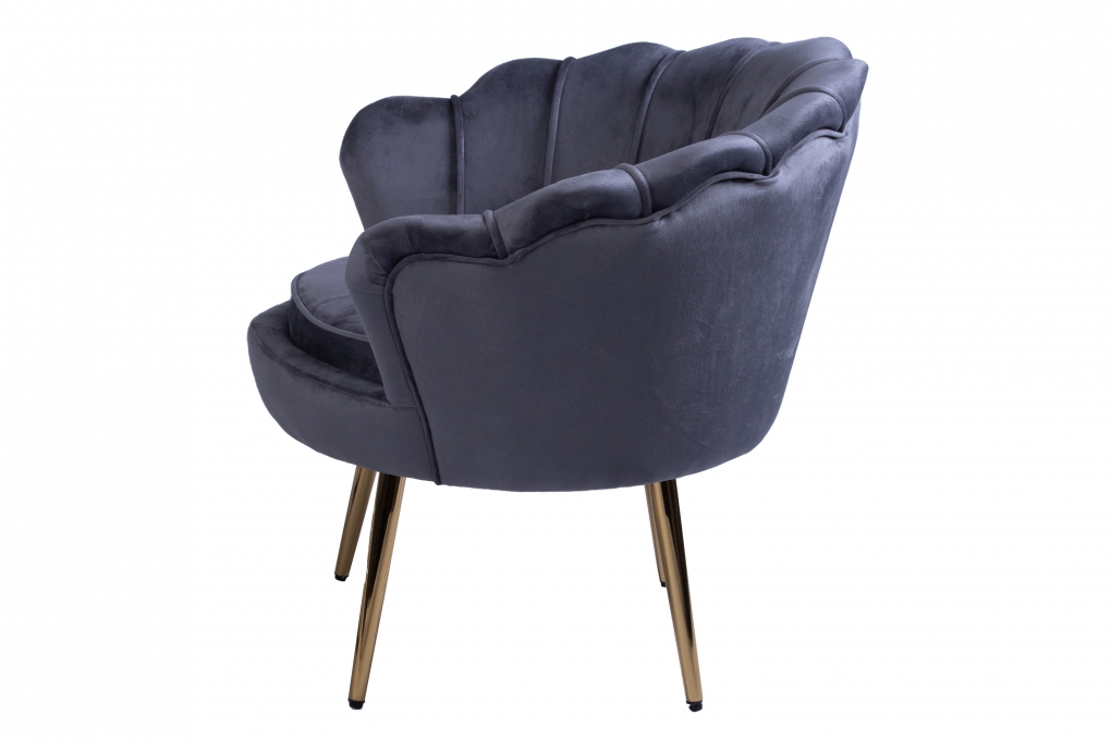  Armlehnsessel Polstersessel Samt Anthrazit Retro-Look BIG CHAIR itemprop=