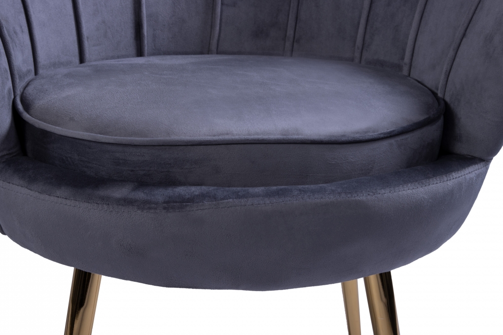  Armlehnsessel Polstersessel Samt Anthrazit Retro-Look BIG CHAIR itemprop=