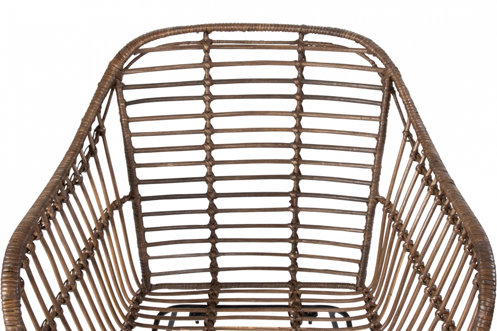 Esszimmerstuhl Armlehnenstuhl Rattan Farbe braun inkl. Kissen ANTALYA itemprop=