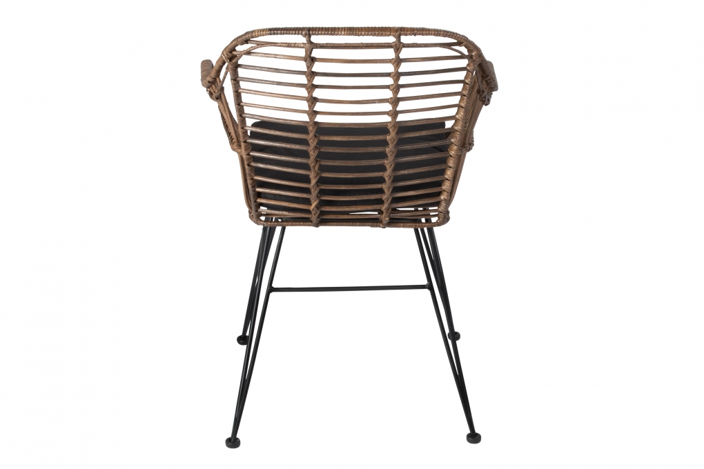 Esszimmerstuhl Armlehnenstuhl Rattan Farbe braun inkl. Kissen ANTALYA itemprop=