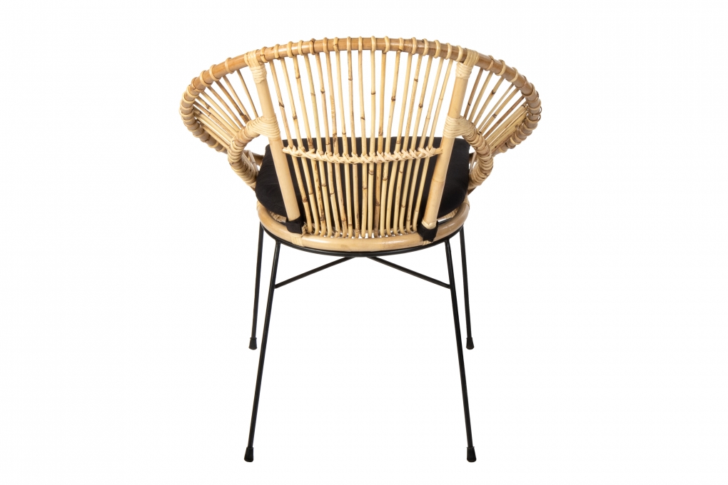 Esszimmerstuhl Korbstuhl Rattan Farbe natur inkl. Sitzkissen GENUA itemprop=