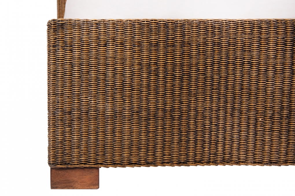 Loombett Korbbett Doppelbett Braun aus Loom-Geflecht 160 x 200 cm TUNIS itemprop=