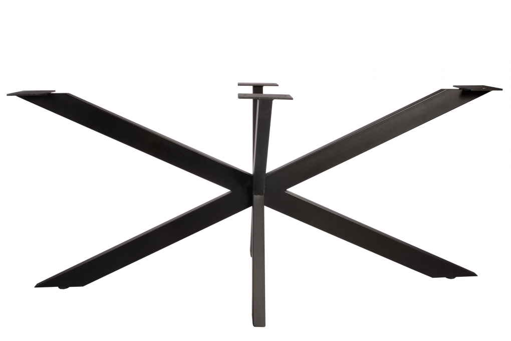 Baumkantentisch Akazie mit schwarzen Resin-Adern nussbaumfarben 280 x 100 cm Spider-Gestell schwarz POLLY itemprop=