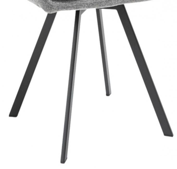 Esszimmerstuhl Drehstuhl mit Armlehnen grau schwarz LUKAS (2er Set) itemprop=