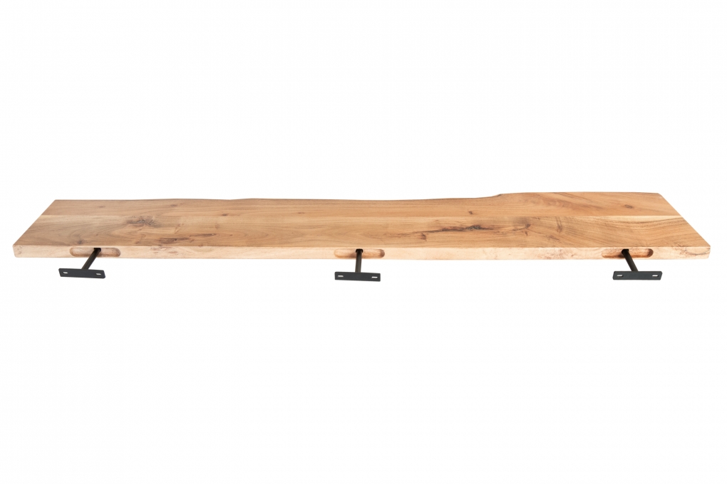 Steckboard mit Baumkante Wandregal Akazie massiv naturfarben lackiert 100 x 20 Amanda itemprop=
