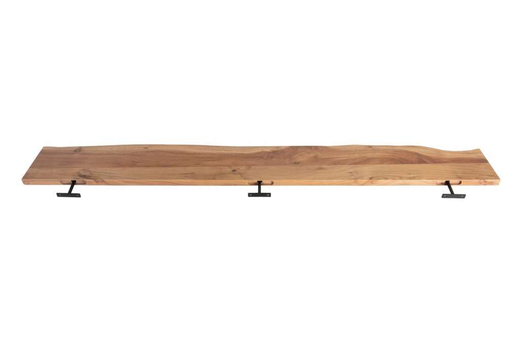 Steckboard mit Baumkante Wandregal Akazie massiv naturfarben lackiert 140 x 20 Amanda itemprop=