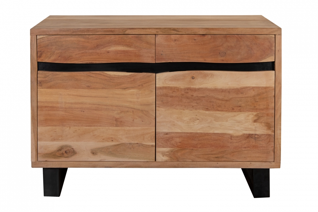 Sideboard Baumkante 120 x 70 cm Akazienholz massiv naturfarben Kyoto I itemprop=