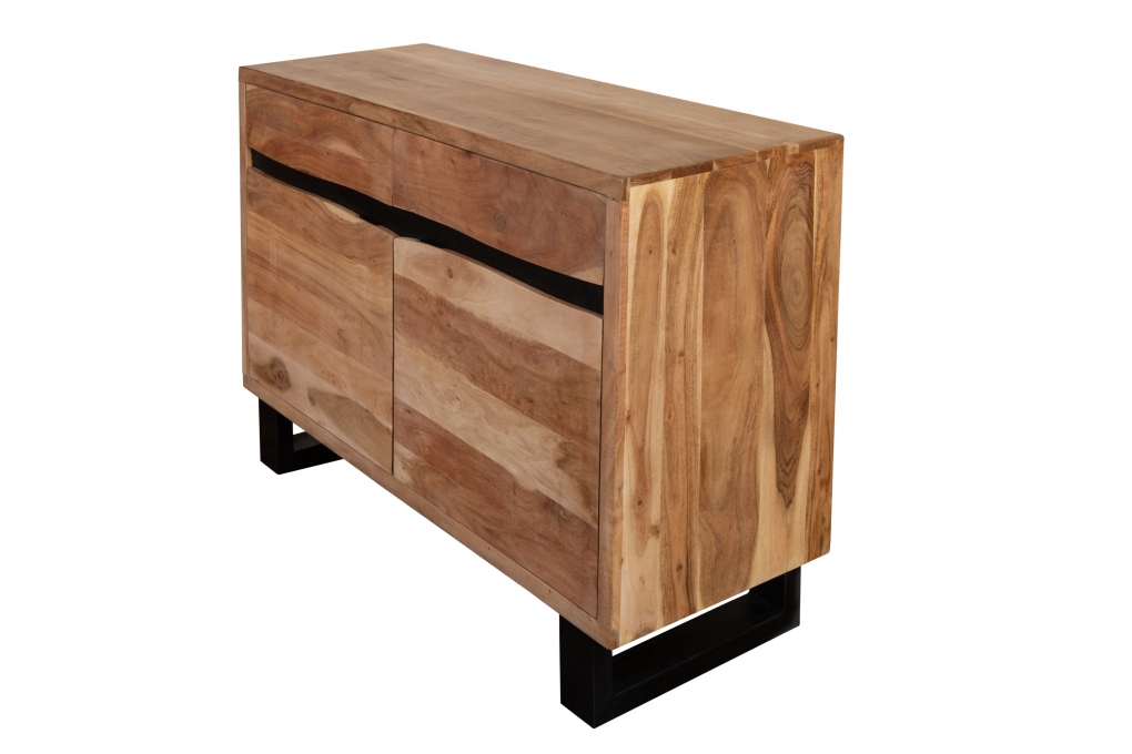Sideboard Baumkante 120 x 70 cm Akazienholz massiv naturfarben Kyoto I itemprop=