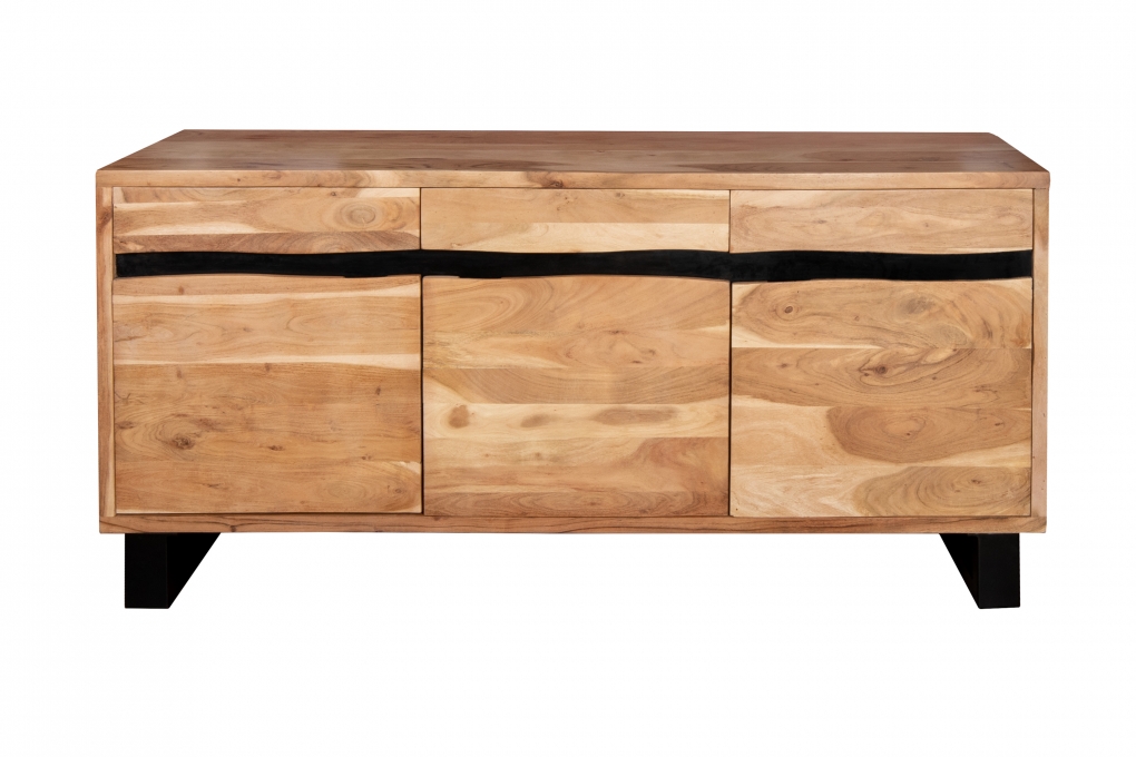 Sideboard Baumkante 175  x 85 cm Akazienholz massiv naturfarben Kyoto IV itemprop=