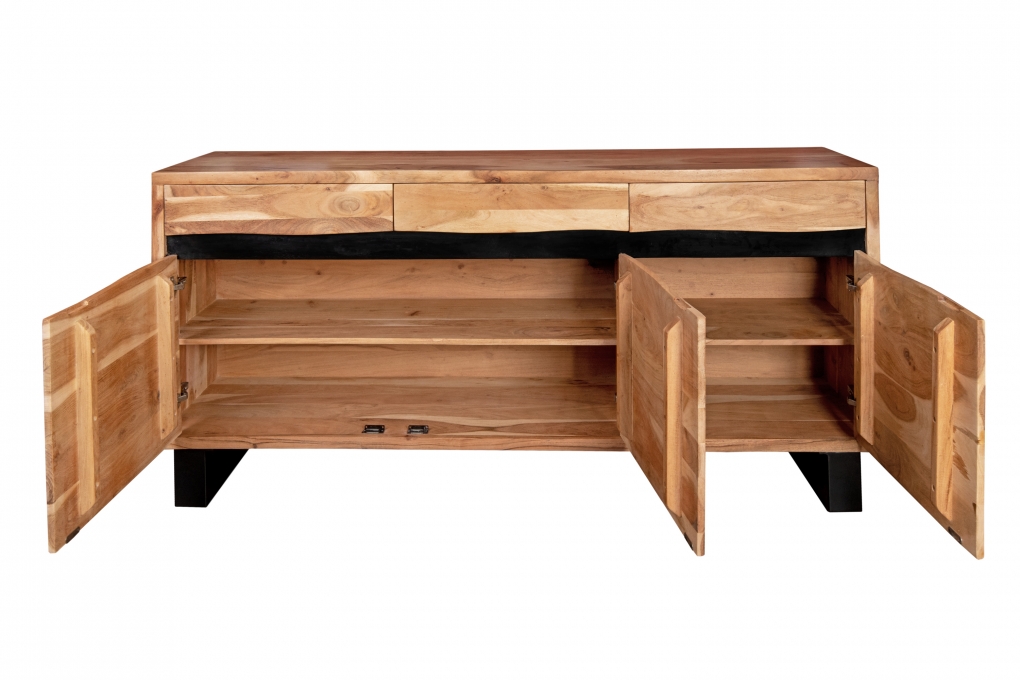 Sideboard Baumkante 175  x 85 cm Akazienholz massiv naturfarben Kyoto IV itemprop=
