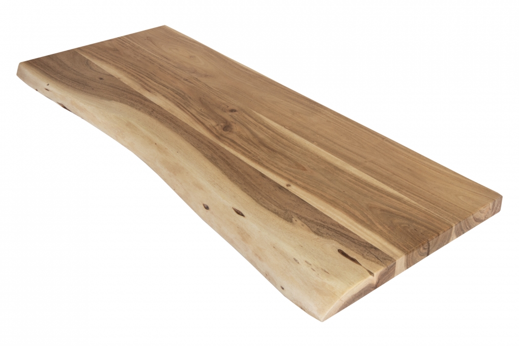 Holzplatte Arya mit echter Baumkante (einseitig), 80 x 30 cm, Akazienholz naturfarben, massiv & lackiert itemprop=