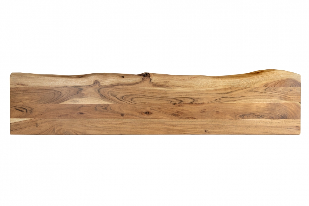 Holzplatte Arya mit echter Baumkante (einseitig), 160 x 30 cm, Akazienholz naturfarben, massiv & lackiert itemprop=
