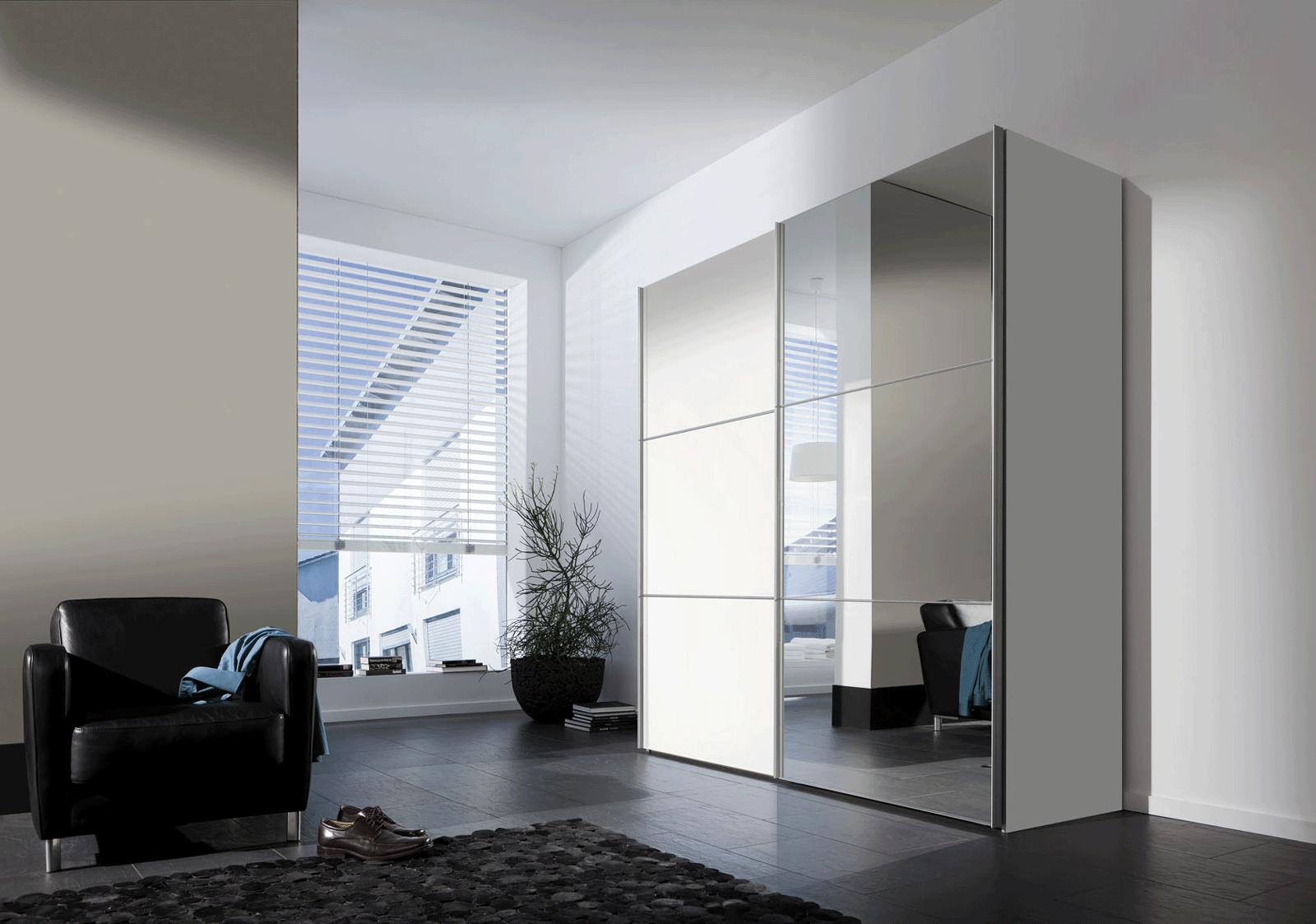 SAM® Kleiderschrank Schwebe Schiebetür 200 cm Weiß Bijou ...