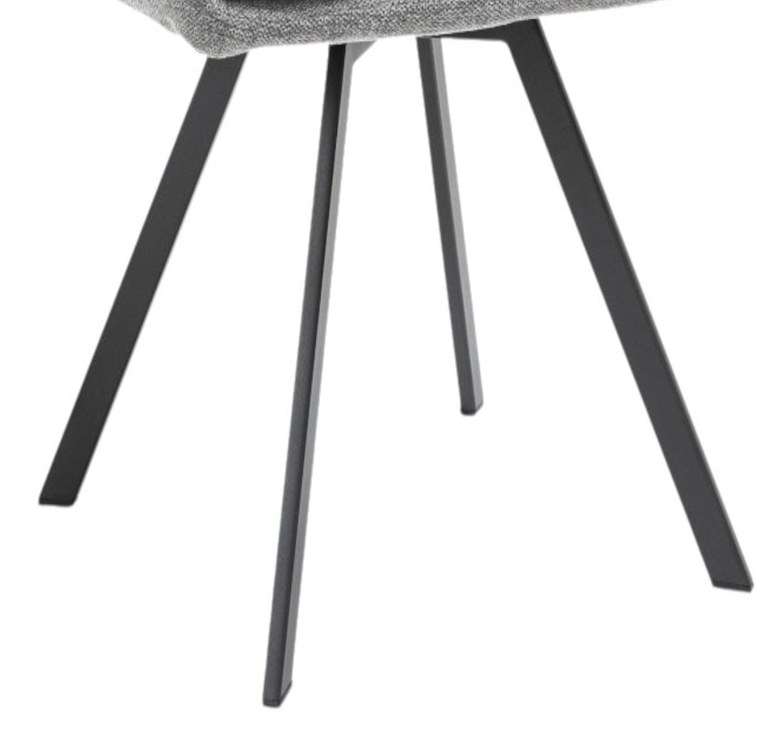Esszimmerstuhl Drehstuhl mit schwarz Armlehnen grau LUKAS