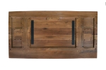 Esstisch Baumkante massiv Akazie Nussbaum 160 x 85 A-Gestell silber CALI