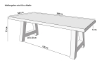 Esstisch Baumkante massiv Akazie Natur 200 x 100 A-Gestell silber CALI