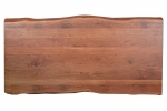 Esstisch Baumkante massiv Akazie Nussbaum 240 x 100 A-Gestell silber CALI