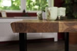 Esstisch Baumkante massiv Akazie Natur 180 x 90 U-Gestell schwarz CALI