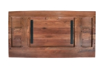 Esstisch Baumkante massiv Akazie Nussbaum 280 x 100 U-Gestell silber aufgedoppelte Tischplatte CALI