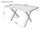 Esstisch Baumkante massiv Akazie Nussbaum 160 x 85 X-Gestell schwarz CALI