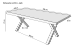 Esstisch Baumkante massiv Akazie Natur 280 x 100 X-Gestell silber CALI