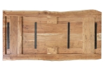 Esstisch Baumkante massiv Akazie Natur 240 x 100 Spider-Gestell schwarz CALI