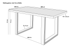 Esstisch Akazie Natur 200 x 100 cm massiv gerade Tischkanten U-Gestell schwarz RIO