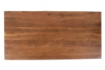 Esstisch Akazie Nussbaum 220 x 100 cm massiv gerade Tischkanten U-Gestell schwarz RIO