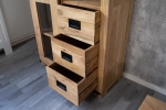 Highboard Vitrine 100 x 175 x 45 cm Akazienholz massiv naturfarben LIBRO