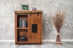 Sideboard Akazie massiv nussbaum mit Holzrolltür 75 x 90 x 36 cm LIBRO