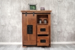 Sideboard Akazie massiv nussbaum mit Holzrolltür 75 x 90 x 36 cm LIBRO