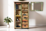 Highboard Vitrine Mango massiv vielfarbig 100 x 175 x 45 cm LIBRO