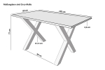 Esstisch Akazie nussbaumfarben 120 x 80 cm X-Gestell schwarz FREDERIK