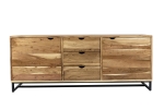 Sideboard Kommode Akazienholz naturfarben massiv 200 x 80 cm Sukhothai
